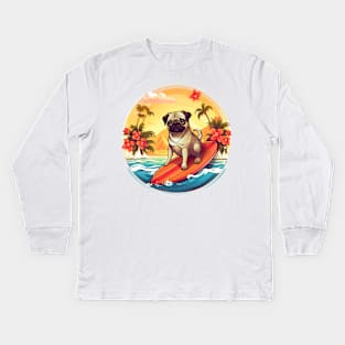 Poipu Pug Kids Long Sleeve T-Shirt